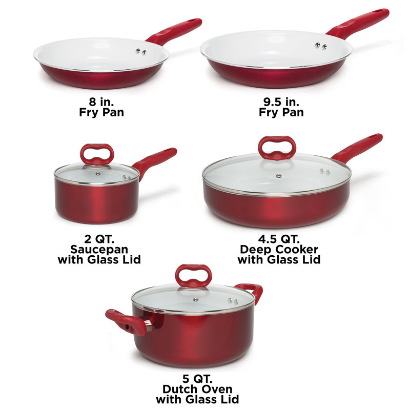 8 - Piece Non-Stick Ceramic Cookware Set