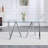 71-Inch Tempered Glass Dining Table With Sturdy Metal Legs-1283795725