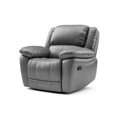 38.4" W Transitional Recliner Chair, Dark Gray