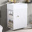 Meuble-lavabo de 20 po avec lavabo en céramique, porte à motif de losanges, poignées dorées et tablettes de rangement latérales - petit cabinet moderne avec barre à serviettes, fabrication en panneau de fibres à densité moyenne, assemblage requis-1452722266