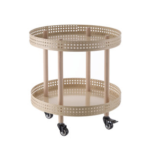 round double-layer metal cart