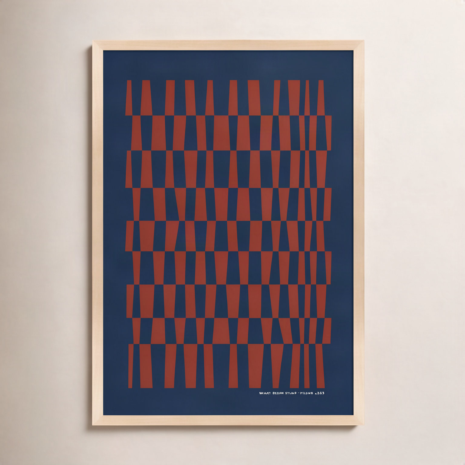 Vibrant Intersections 6 Print, Maple Framed, 25" H x 17.5" W