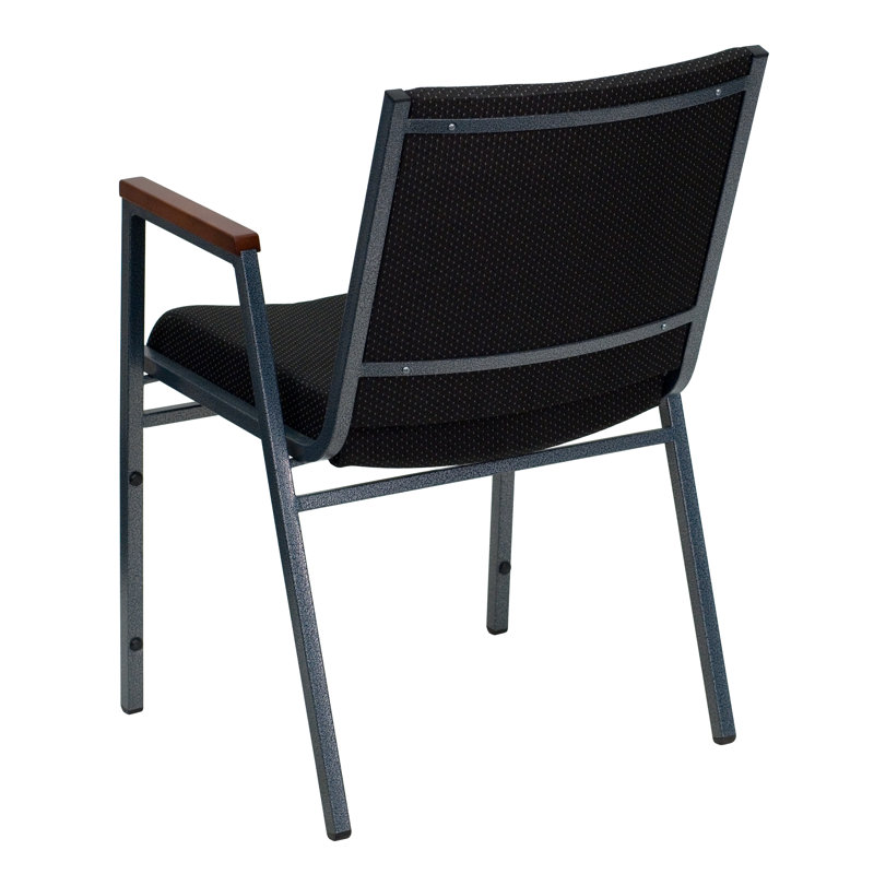 Hercules Series Black Dot Fabric Stacking Reception Chair with Arms