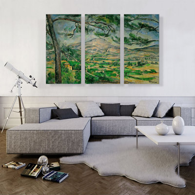 " The Montagne Sainte-Victoire 1887 " by Paul Cezanne 3 - Pieces Painting Print