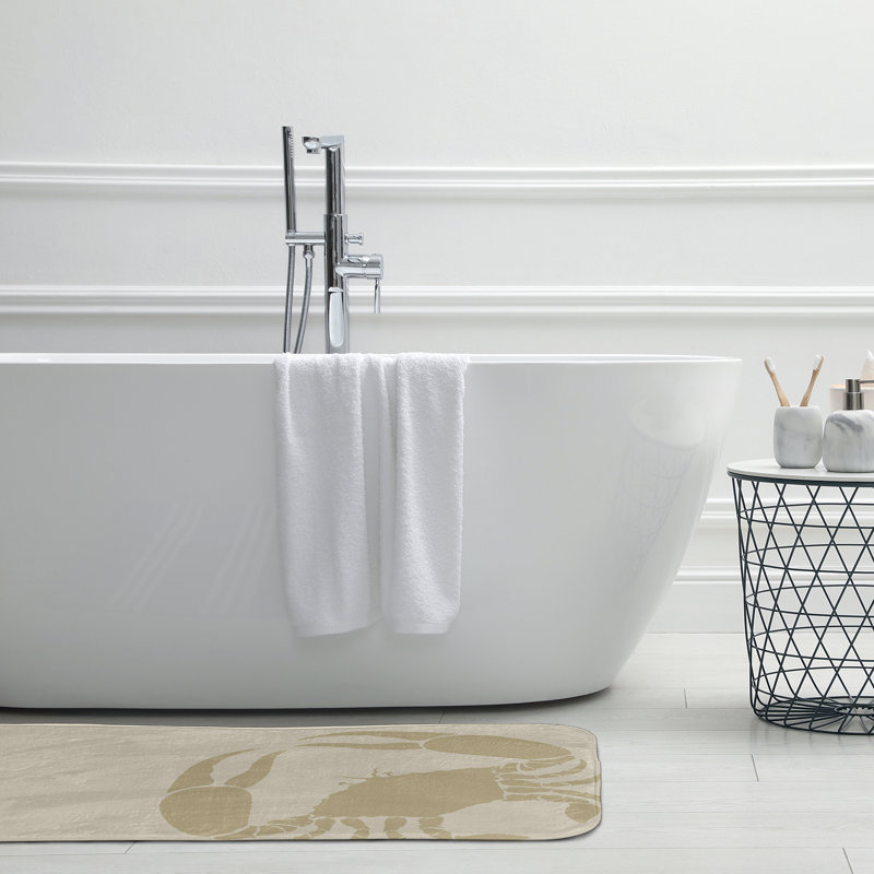 Tapis de bain Crab Dip, L 17 po x L 24 po, Brun clair