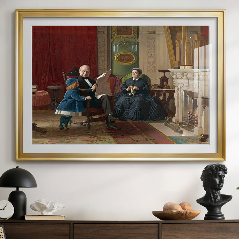 The Brown Family-Eastman Johnson - reproduction encadrée avec passe-partout et verre - 1869, 30 x 5 x 42,5, Doré