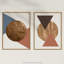 Copper Terracotta Blue Circle Triangles Boho Shapes Abstract Geometric 2 Piece Wall Art-88622353