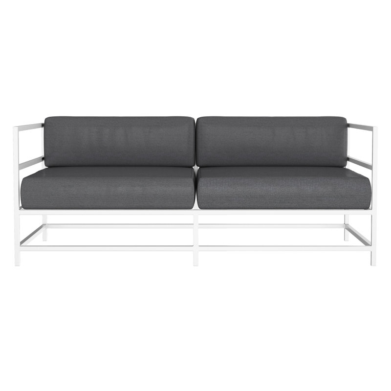 Causeuse Delano, NO, Tissage uni ardoise coulée Sunbrella®, Blanc Tex