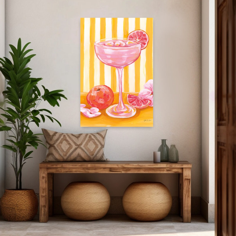 Art contemporain sur bois rose Paloma, H 48 po x l 32 po