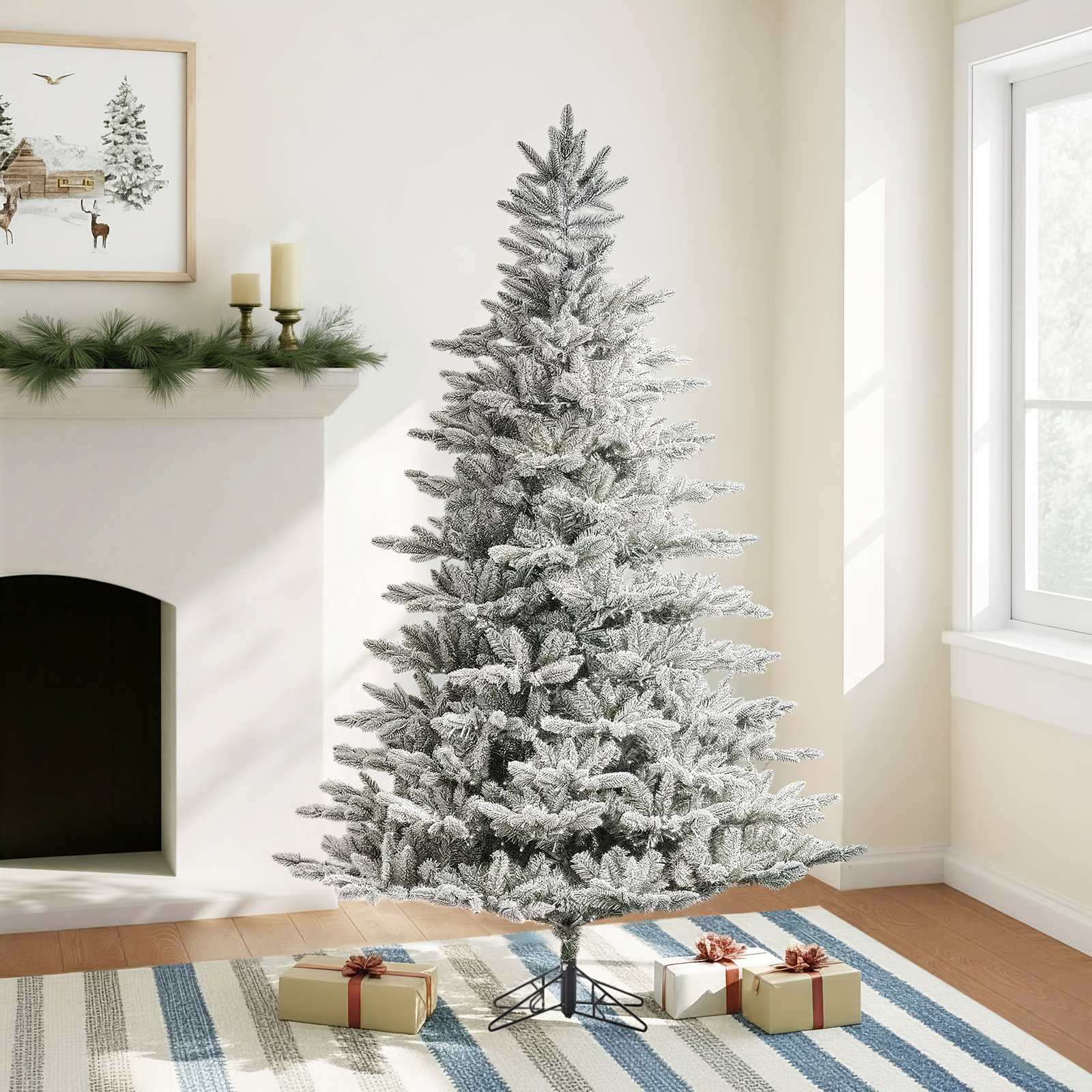 90' Lighted Artificial Pine Christmas Tree