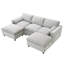 Canapé modulaire de 84,5 po avec poches de rangement, ensemble de canapé en chenille en forme de U à 5 sièges avec coussins, canapé à combinaison libre avec repose-pieds mobile-1899828088