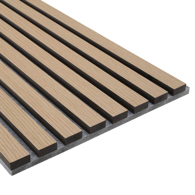 2 panneaux muraux en bois acoustique 46,85 po x 12,6 po, panneaux décoratifs cannelés et insonorisants pour mur et plafond (8,19 pieds carrés / casier)