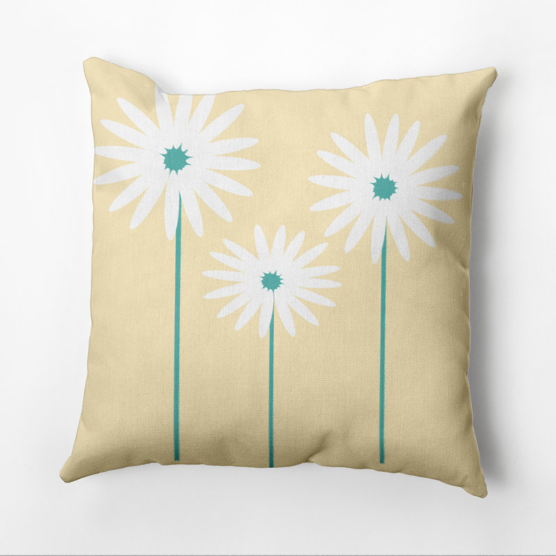 Housse et insert de coussin d'extérieur Daisy May, H 16 po x l 16 po, Jaune doux