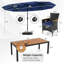 Ensemble de 11 chaises de patio en osier avec parasol double face et 8 chaises empilables-240306076-240306073