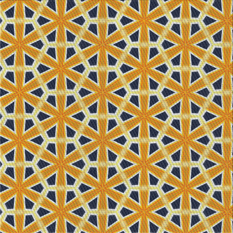 Tapis jaune/noir tissé à la machine, Carré 3 pi