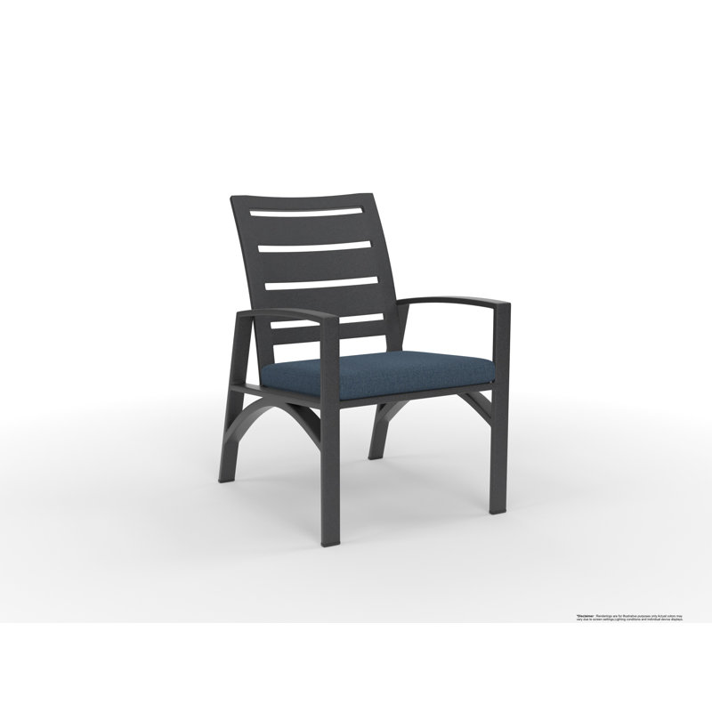 Outdoor Dining Armchair, Harris Stone, Carbon Black