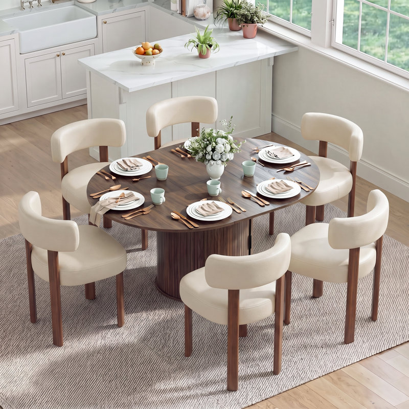 Ensemble de table et de chaises de salle à manger extensibles modernes pour 4 à 6 personnes avec rangement dissimulé, Black