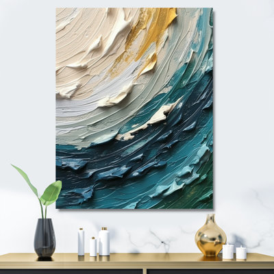" Teal Cream Surreal Spirals II "