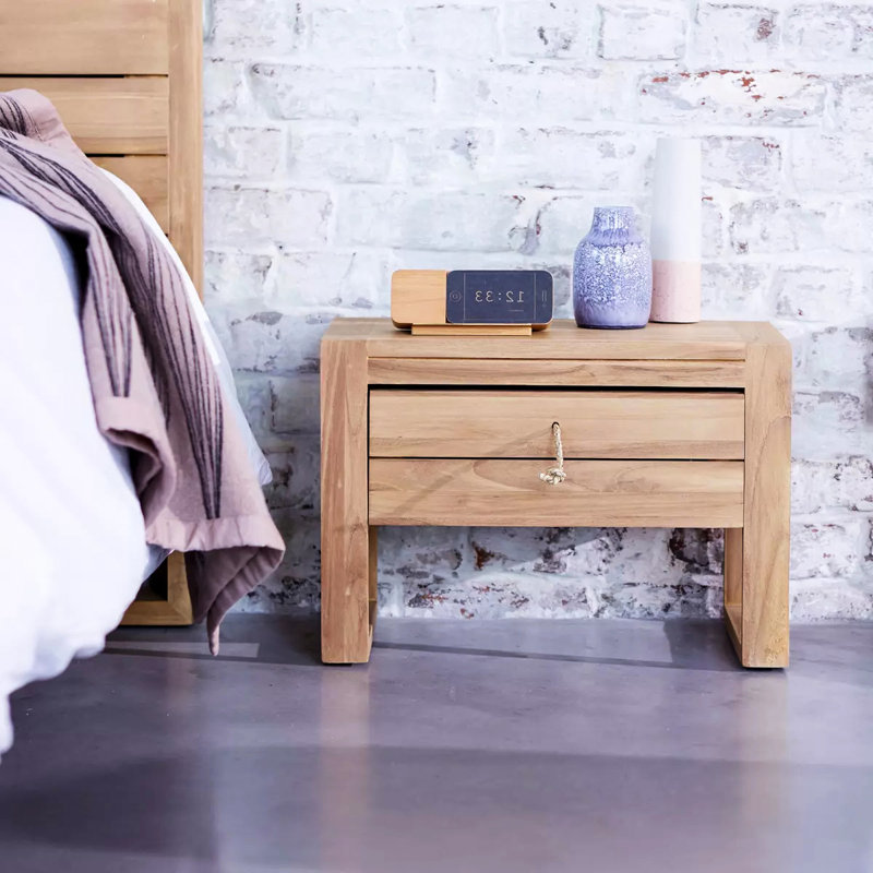 Minimalys 50cm W Solid Wood Bedside Table