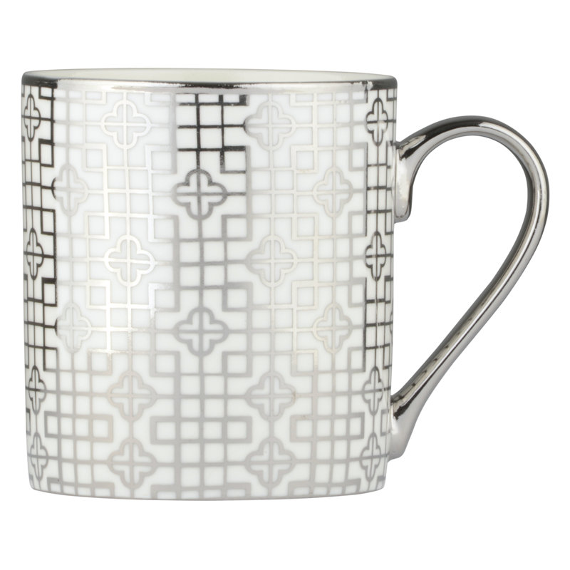 Bernella Porcelain Coffee Mug, Platinum