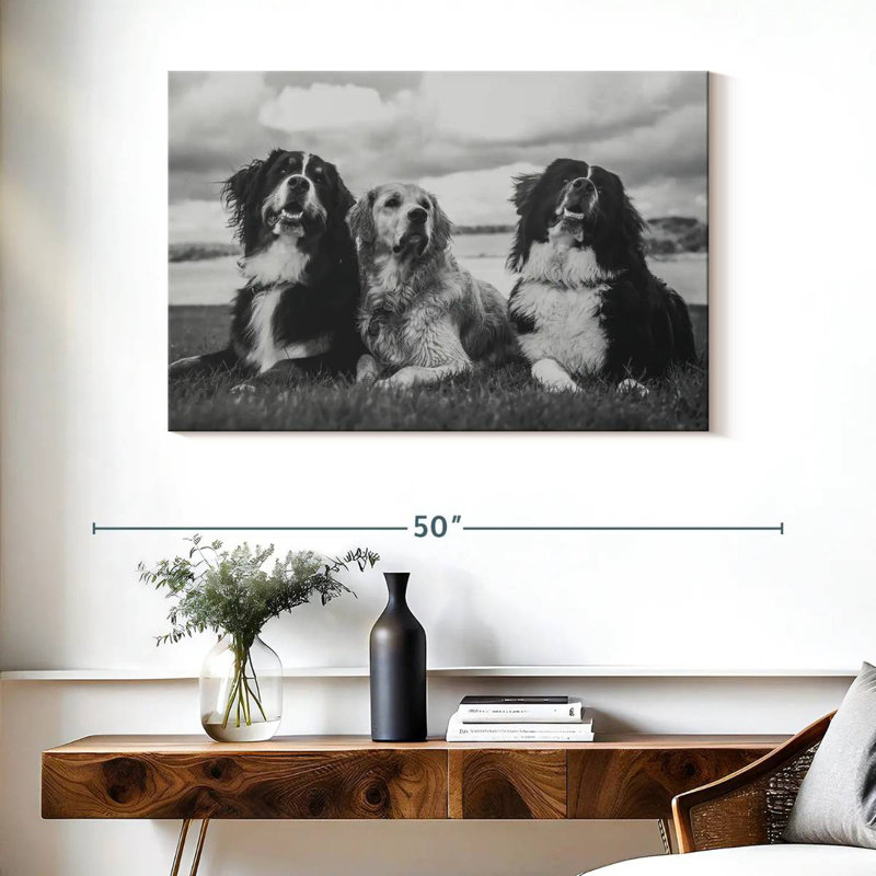 Brampt Bernese Mountain Dogs, 26" H x 39" W