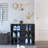 Black Glass Door Shoe Box Shoe Storage Cabinet  With RGB Led Light