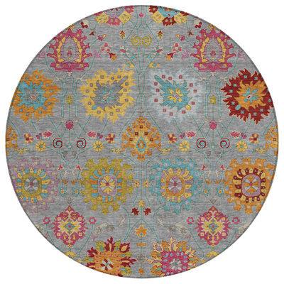 Machine Washable Indoor/Outdoor Mattera ACN2288 Damask Rug