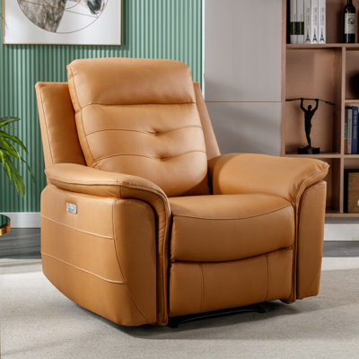 Alteo 3 Piece Modern Premium Faux Leather Power Reclining Living Room Set with Cup Holders & USB