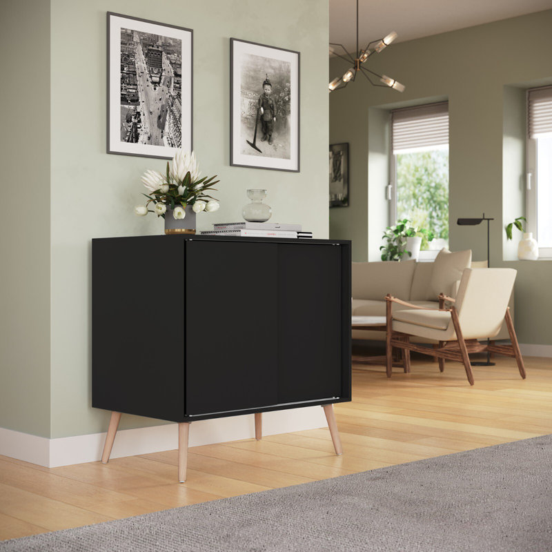 Rectangle Accent Cabinet, Black/Beech