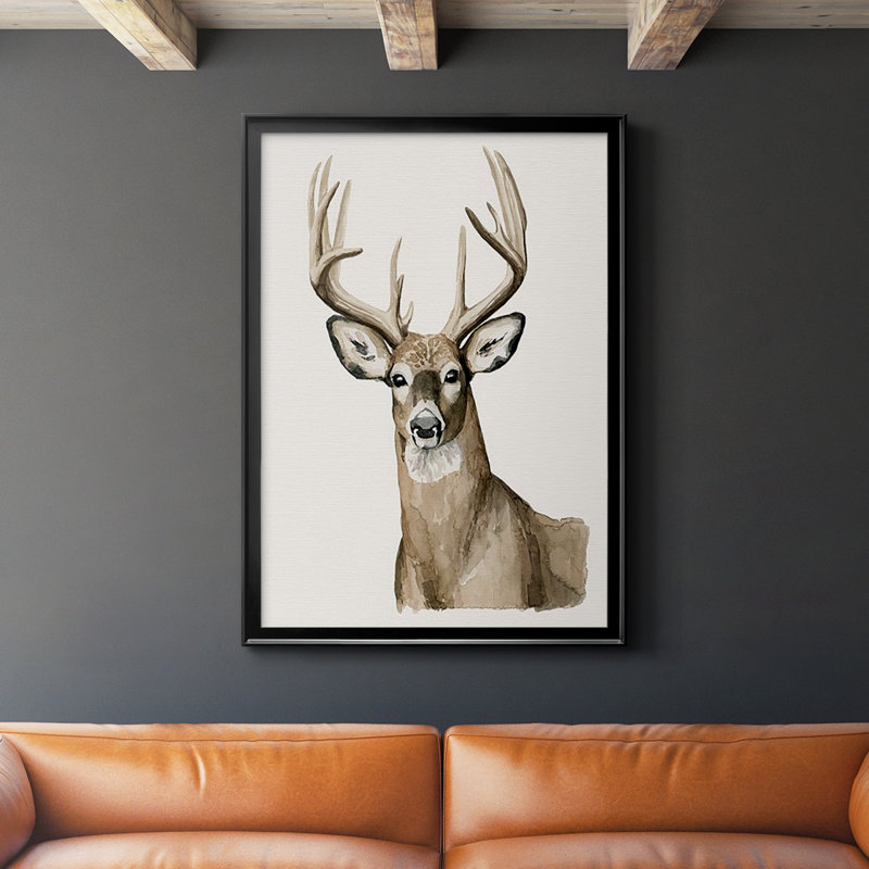 «Handsome Whitetail I», impression sur papier, Noir, H 24,5 po x l 18,5 po x P 1 po