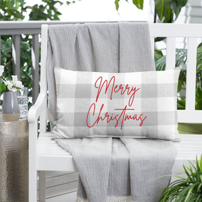 Embroidered Outdoor Throw Pillow