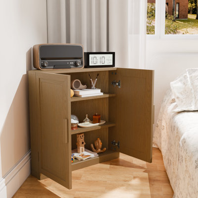 Corner Accent Cabinet with Doors Space-Saving Storage Accent Cabinet by George Oliver