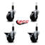 Ensemble de roulettes extensibles en caoutchouc souple 2 roues SCC PLB 3,5 po x 1-1 / 8 po