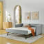Lit de jour simple tapissier avec couchette coulissante-2094682563