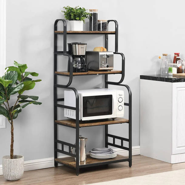17 Stories 23.6'' Steel Standard Baker's Rack with Microwave ...