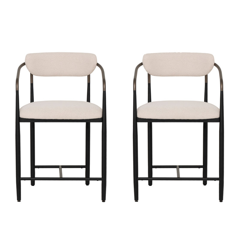 Berkoff Cream Upholstered Counter Stools Set Of 2