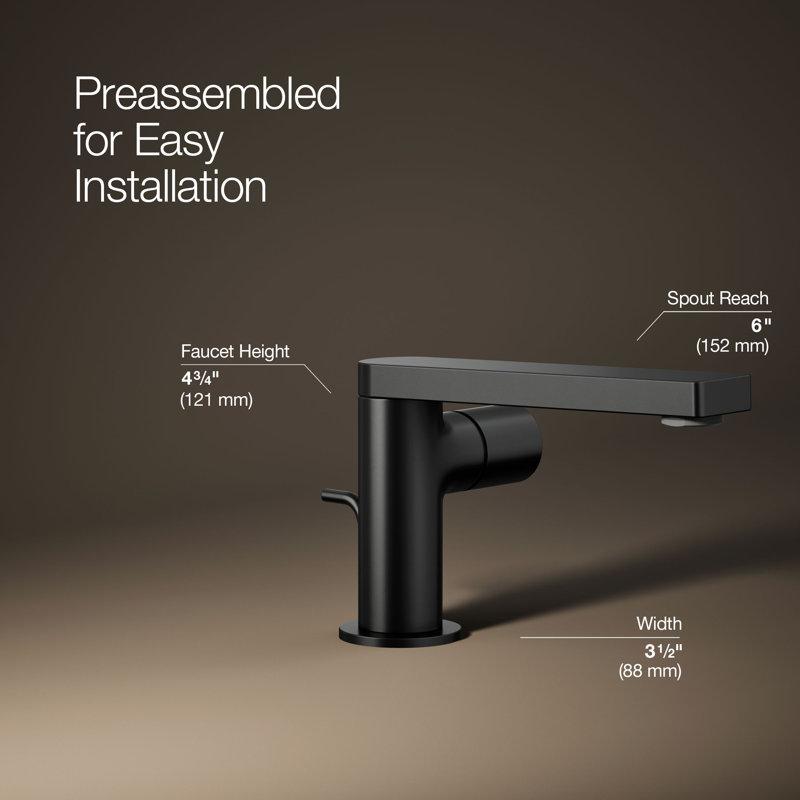Single-Handle Bathroom Faucet, Matte Black