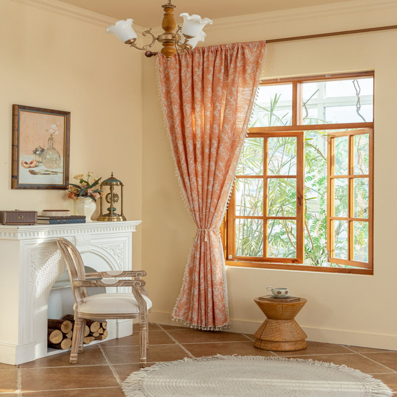 Polyester Exquiste Pattern Print Curtains 2 Panel, 52" W x 96" L