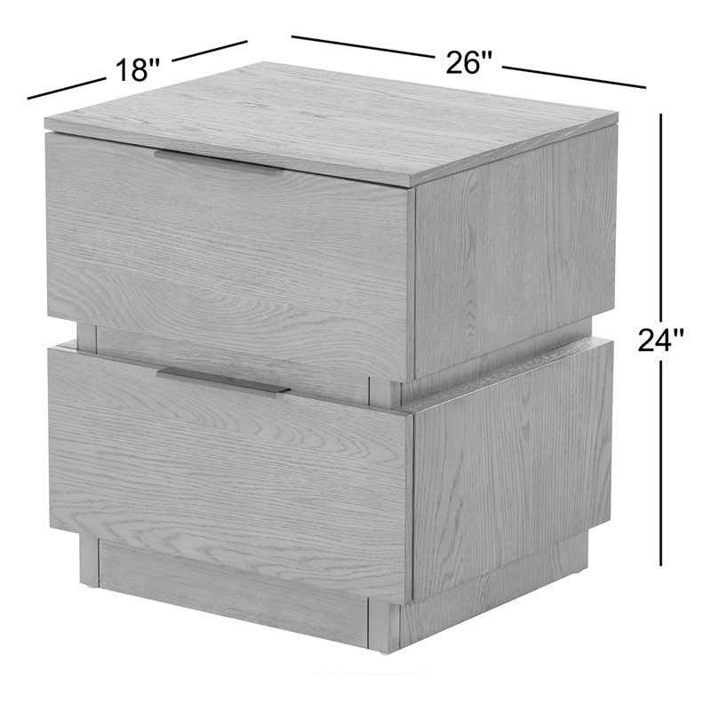 Titus 2 Drawer Nightstand, Black
