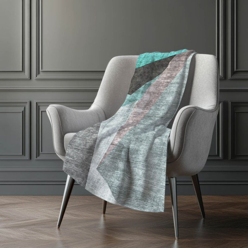 Jeté art déco Addison Sherpa ASB716, Sarcelle