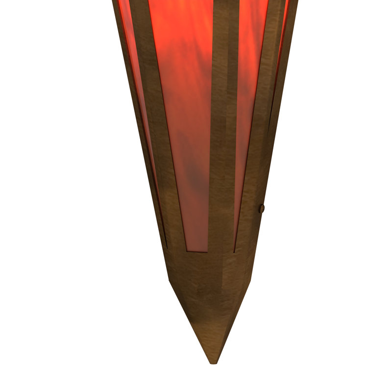 Brum 2 - Light Flush Mounted Sconce, Oil Rubbed Bronze, Amber, Glass