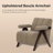 Wide Upholstered Boucle Armchair With Solid Wood Legs-588928093
