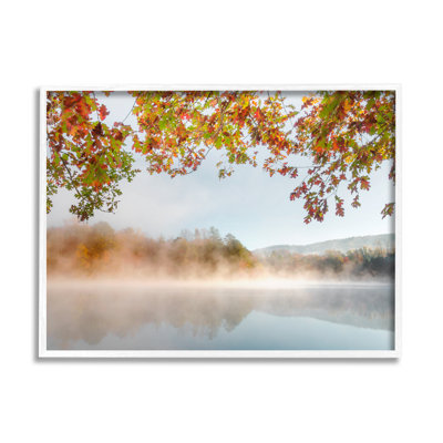 " Foggy Autumn Lake Landscape Fall Tree Leaf Overhang " by Danita Delimont
