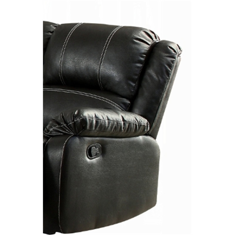 Canapé inclinable en cuir synthétique Zuriel, Noir