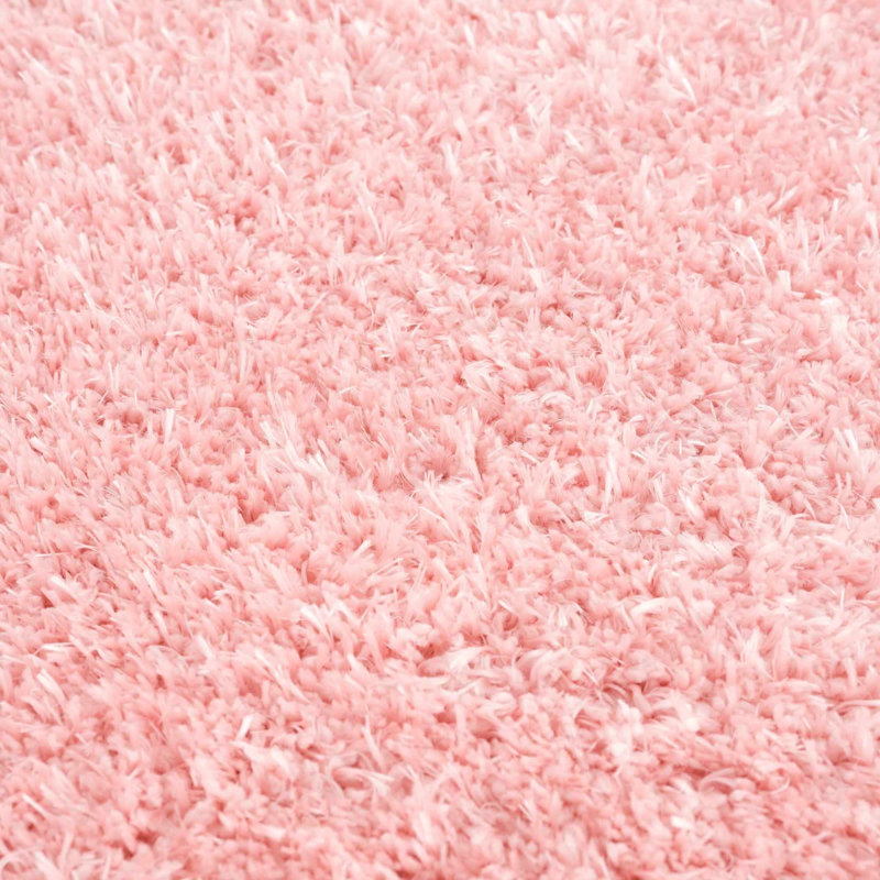 Libero Solid Shag Pink Area Rug, Rectangle 9'3" x 12'