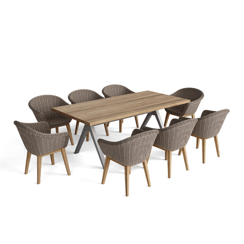 Alura Padua Outdoor Teak Dining Set, 8