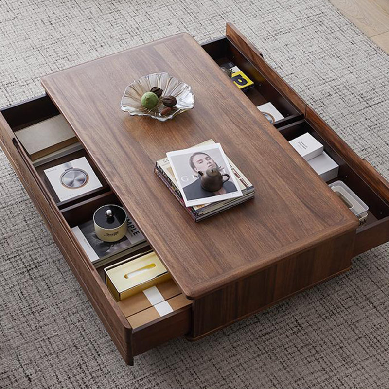 Meuble télé de style rétro jumelé à une table basse