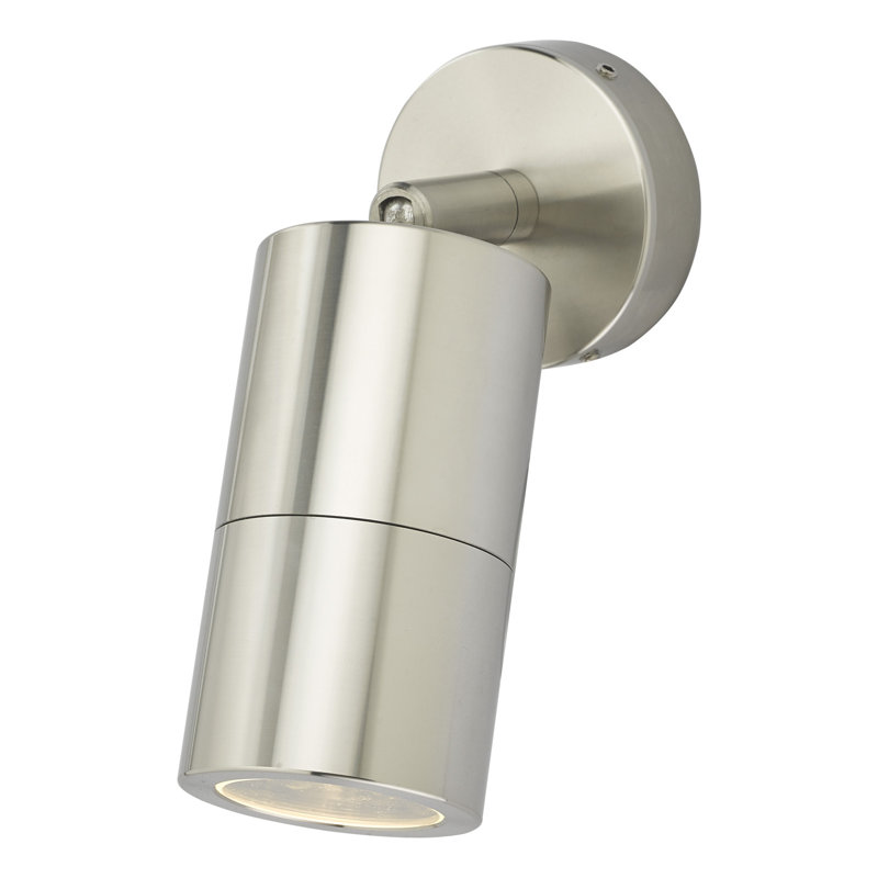 Chantail 16cm H Integrated LED Outdoor Armed Sconce, Brushed Aluminium