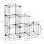 HOMCOM DIY 6 Cube Metal Wire Rack Interlocking Storage Cabinet, Black