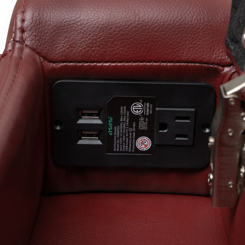 Vannatta Faux Leather Power Recliner, Ruby Red Faux Leather